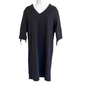 Zero | Navy Blue Dress | Sleeve Tie Detail